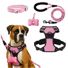 YEP S - Set Arnes Correa Collar porta gps + Regalo - Rosa - XL