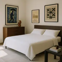 ARMONIA - Conjunto de sábanas Blanco Súper King 144 hilos Liso