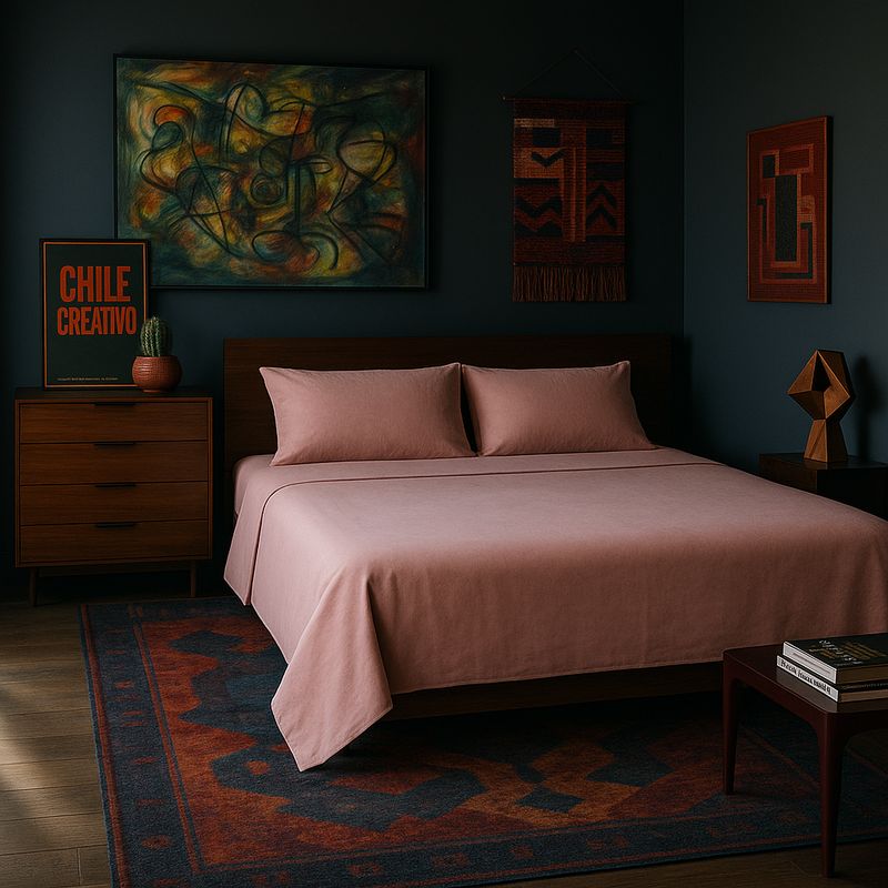 ARMONIA - Sábanas de cama Fucsia Super King size 144 h Sin estampado