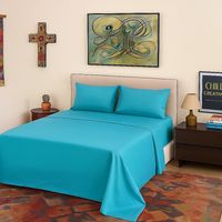 Juego de sábanas Azul Súper King 144 h Liso