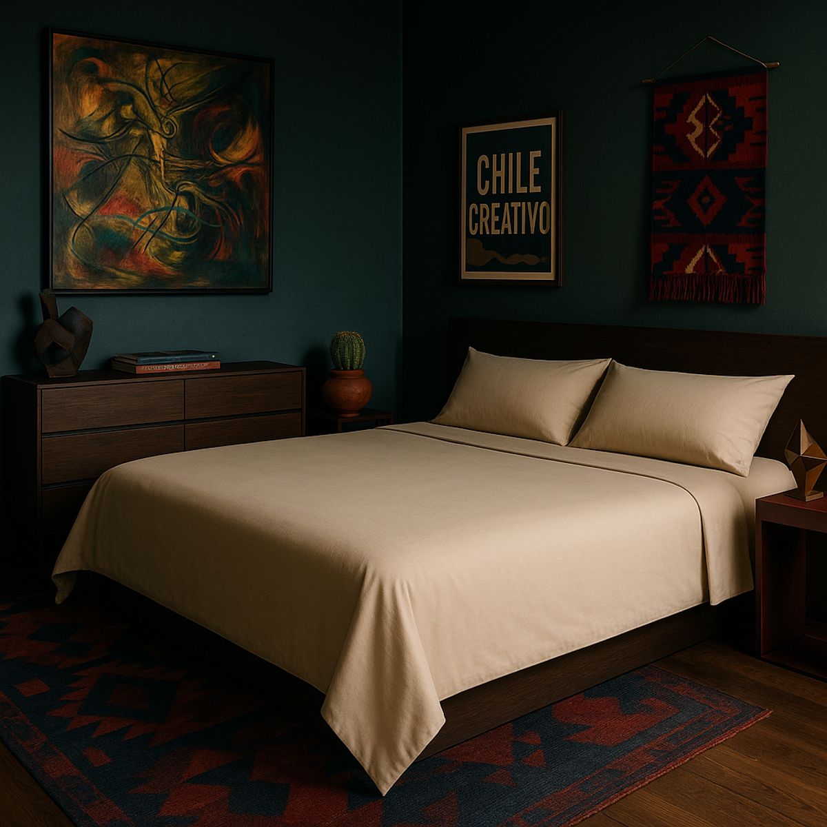 ARMONIA - Set de sábanas Crema Super King size 144H Unicolor