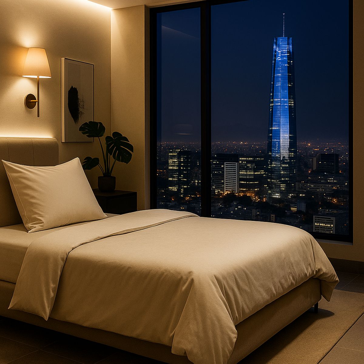 ARMONIA - Juego de Sábanas Signature 800 Hilos Beige Plaza y Media Calidad