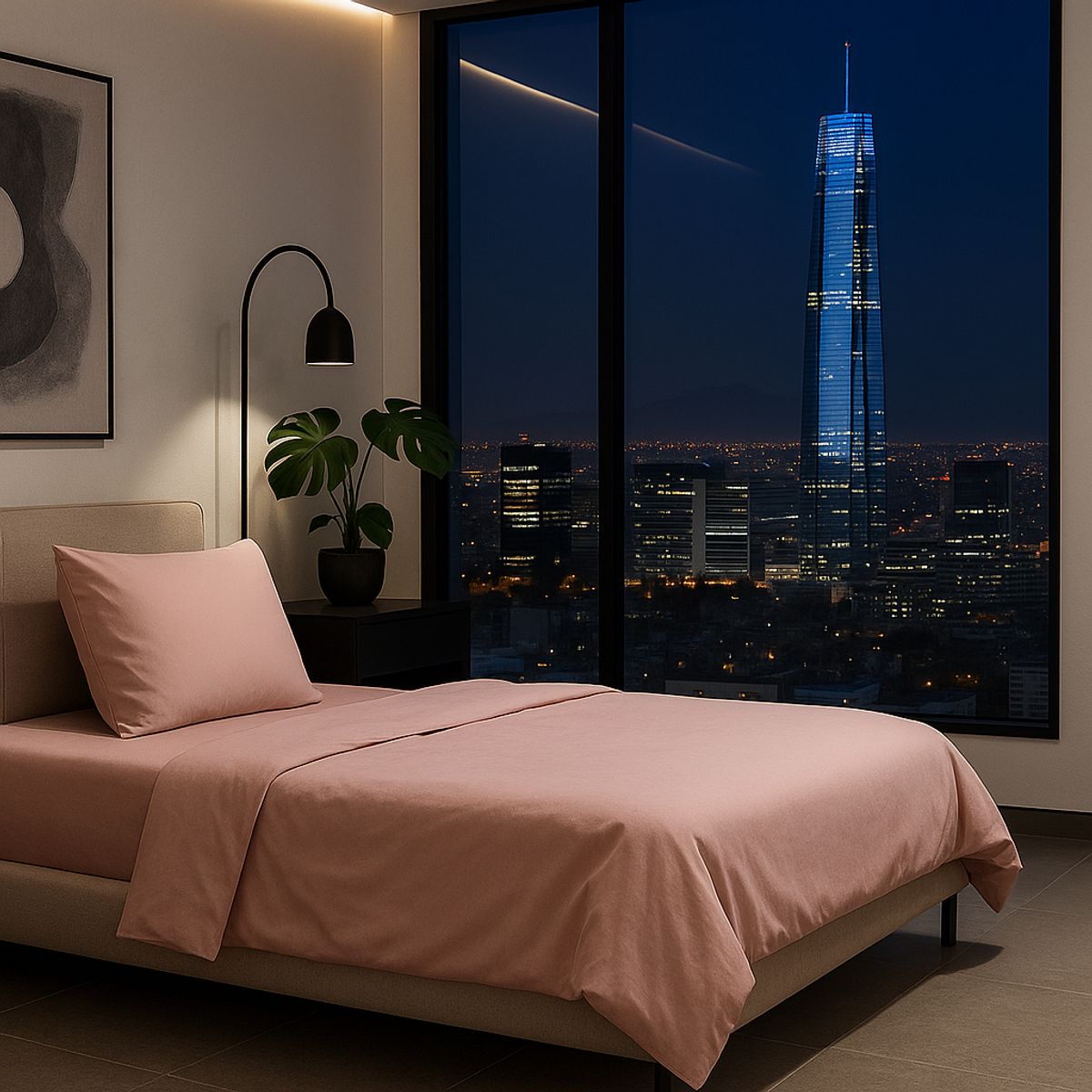 ARMONIA - Ropa de Cama Signature 800 Hilos Rosado Plaza y Media Premium