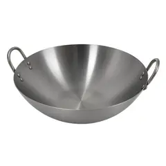 GENERICO - Disco Wok Redondo Acero Profesional 45cm Con Azas De Cocina