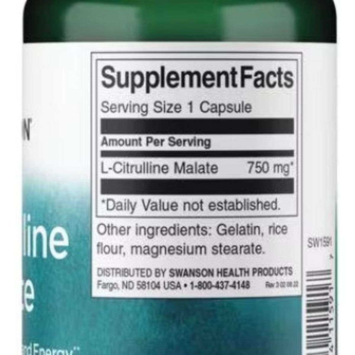 SWANSON - SW1591 L-Citrulline Malate 750 mg 60 Caps