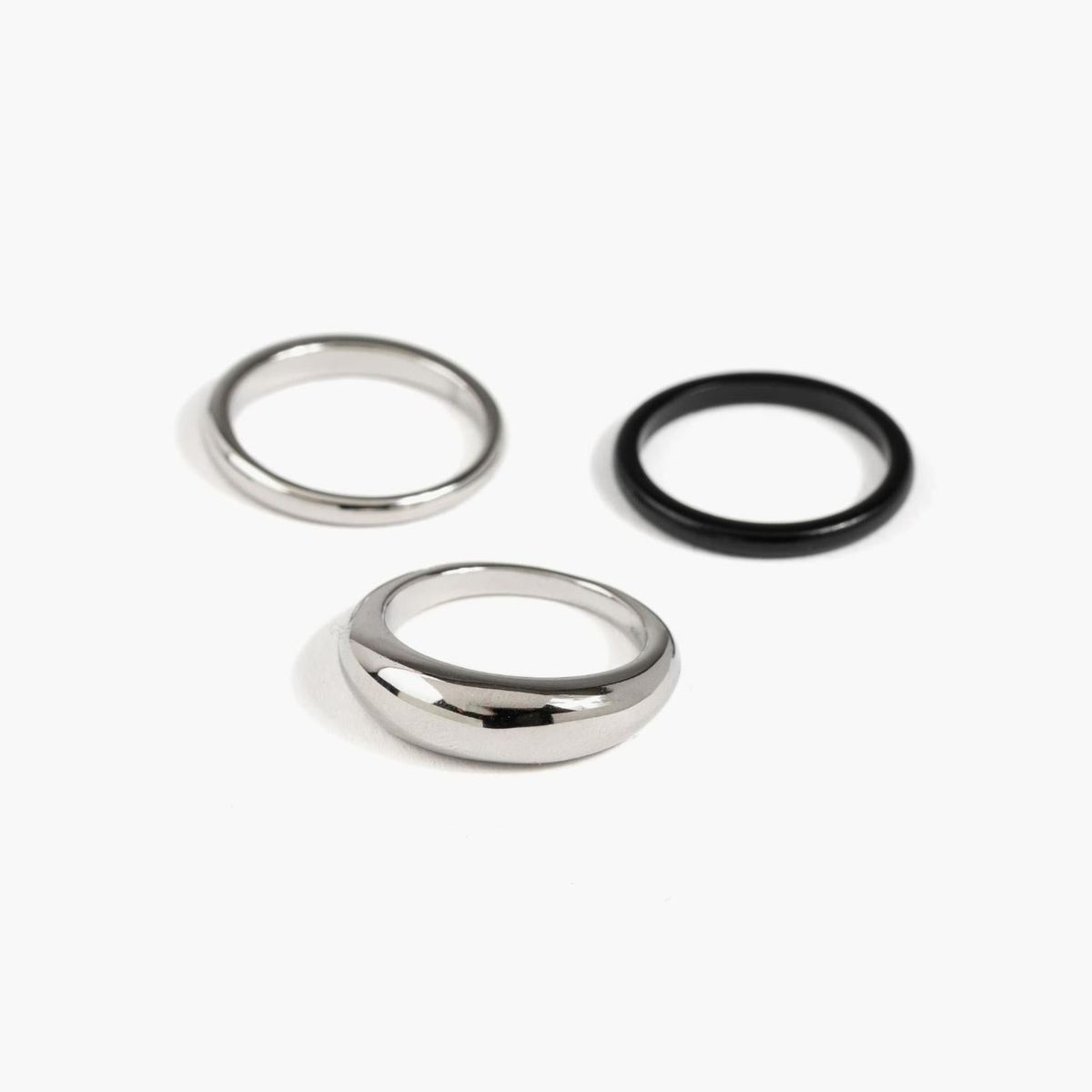 LOUNGE - Set Anillos Mujer Acero Inoxidable Clásicos