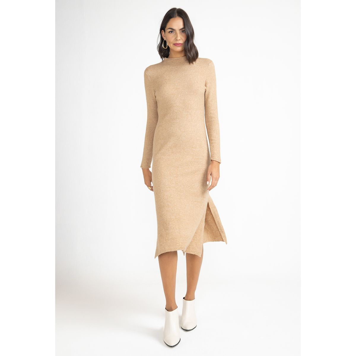 CANADIENNE - Vestido Mujer Lana Camel
