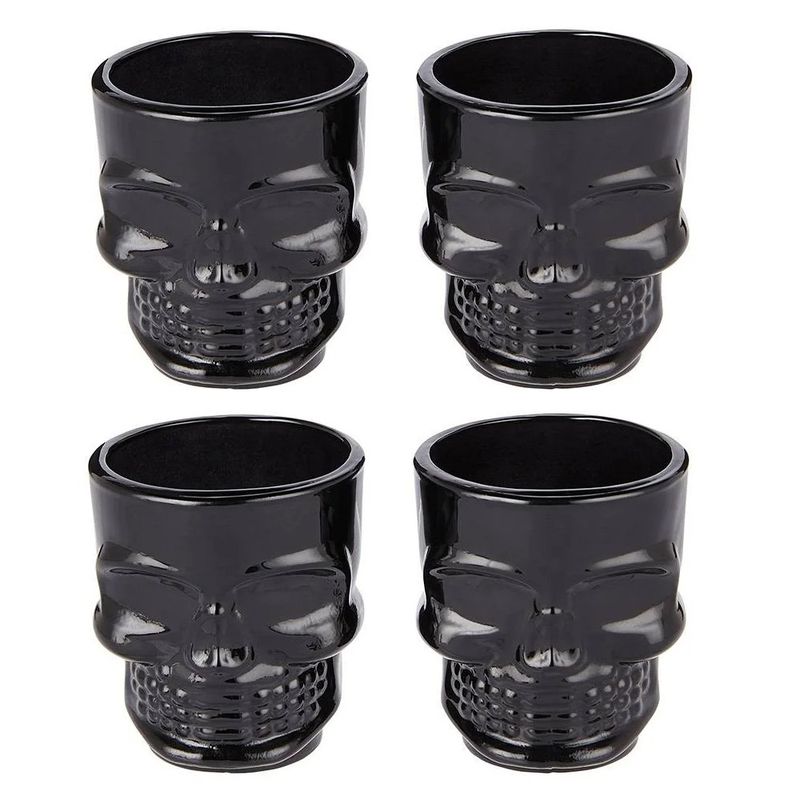 GENERICO - Set  4 Shot Vidrio Calavera Mexicana Tequila Cortito - Verde