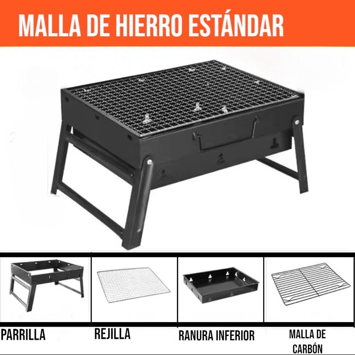 GENERICO - Parrilla De Carbón Portátil Plegable Asador Camping