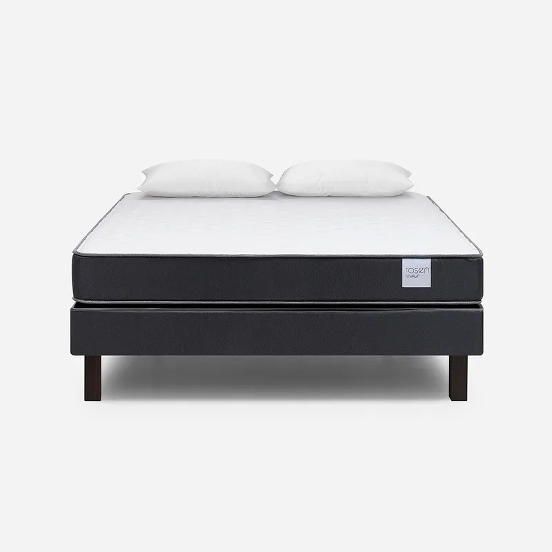 ROSEN - Cama Europea Rosen Wave 2 Plazas + Almohadas Light