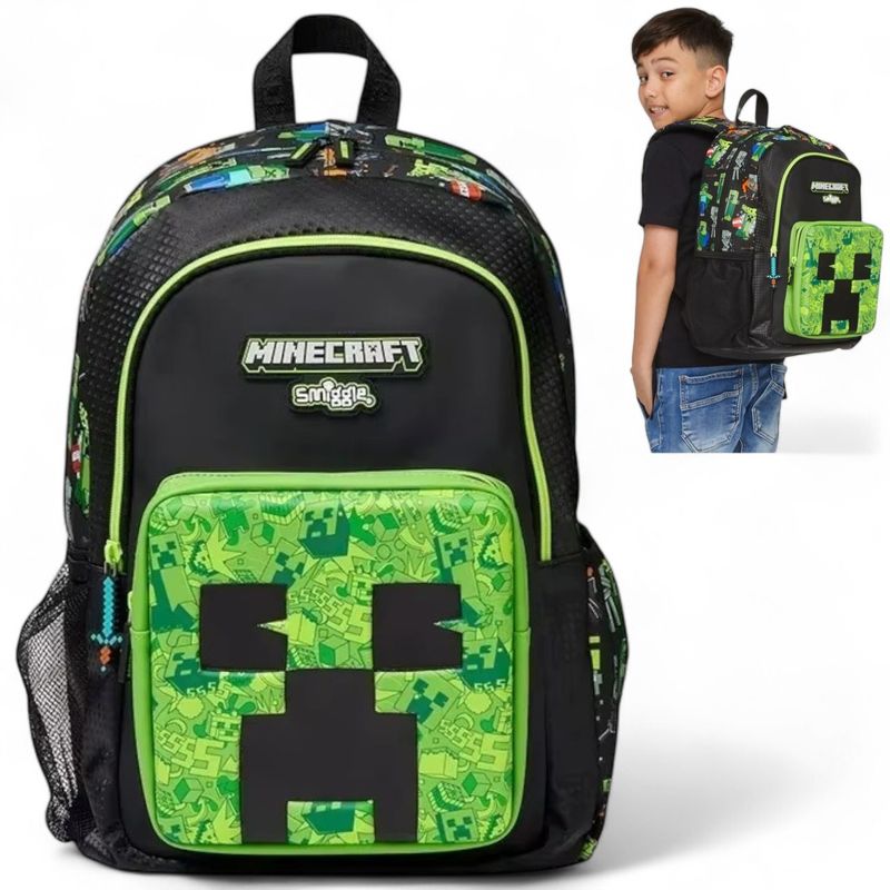 GENERICO - Mochila Nina Nino Infantil Escolar Minecraft Colegio Laptop Mujer