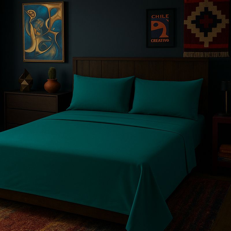 ARMONIA - Sábanas de cama Oliva Super king 144H Sin estampado