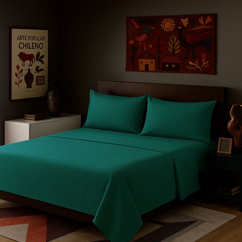 ARMONIA - Ropa de cama Verde Súper King 144 hebras Liso