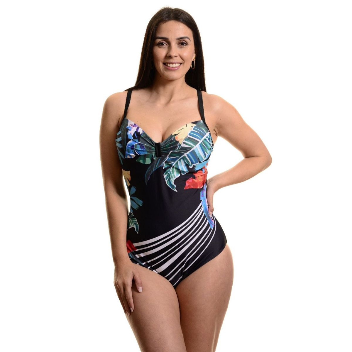 LIKE SHOP - Traje De Baño Entero Mujer Estampado Una Pieza Diseño Hojas 8332