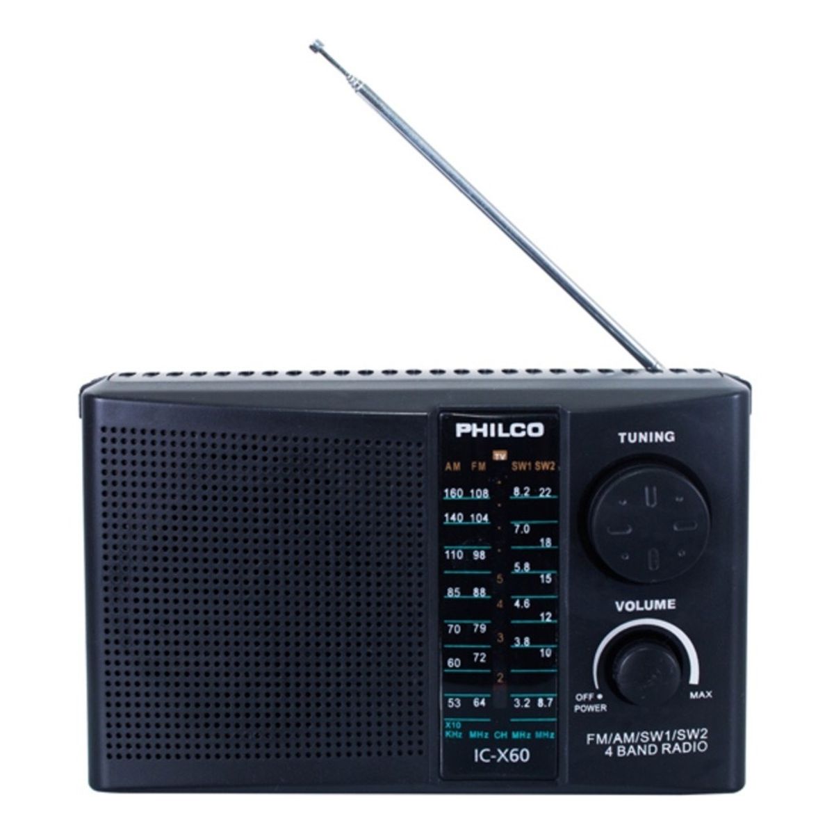 PHILCO - Radio Portátil Philco Ic-x60 220v 4 Bandas Am-fm-sw1-sw2