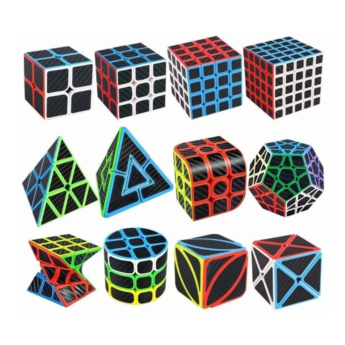 GIOIO - Paquete 5 Cubos Cobra 2x2 3x3 Megaminx Pyraminx Y Skewb