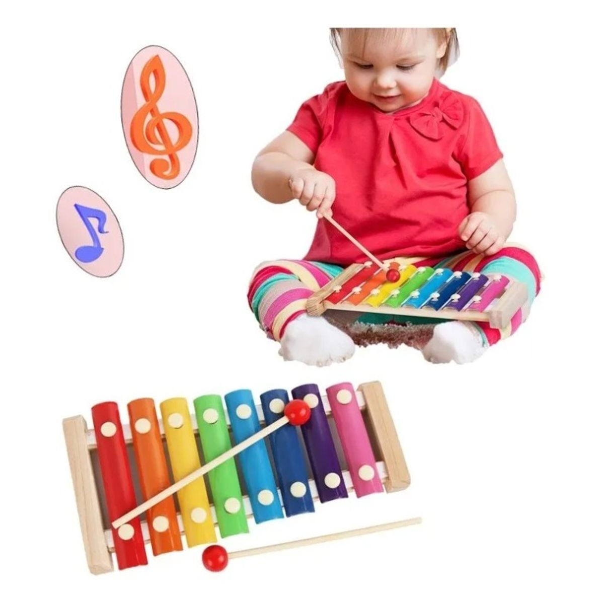 GIOIO - Xilofono Infantil Madera Didactico 8 Notas Montessori