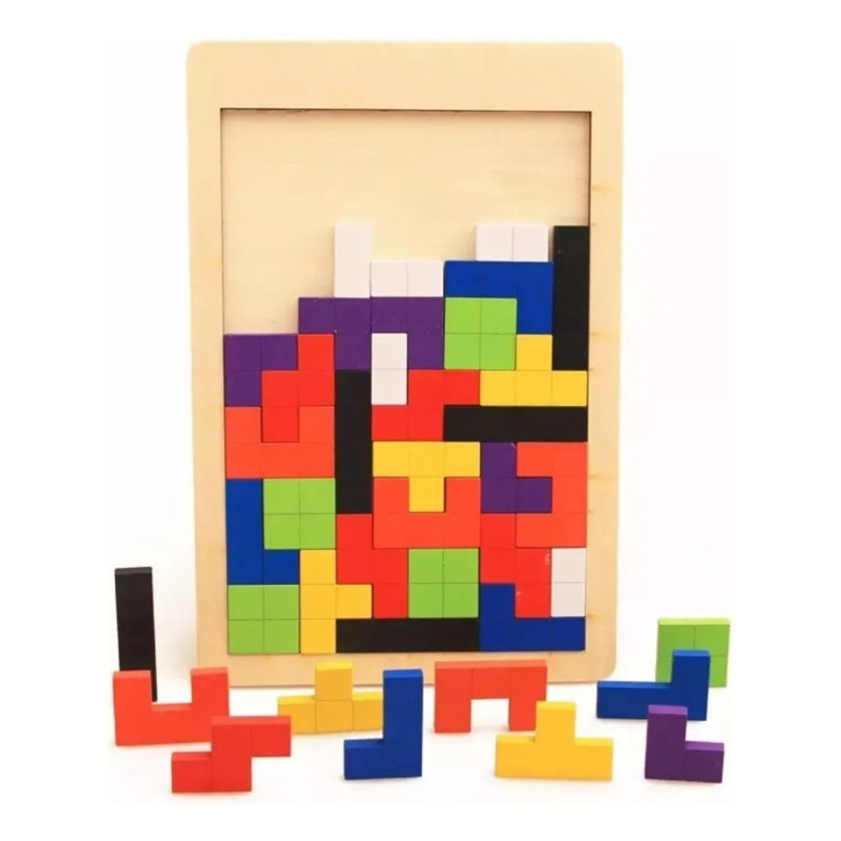 GIOIO - Rompecabezas Tangram Didáctico Juego Madera Tipo Tetris