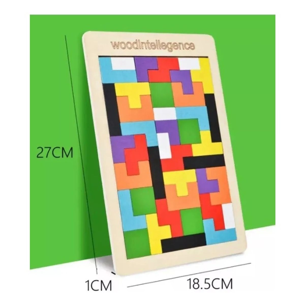 GIOIO - Rompecabezas Tangram Didáctico Juego Madera Tipo Tetris