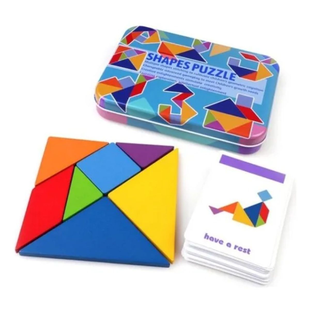 GIOIO - Tangram De Madera Juego Material Didáctico Rompecabezas