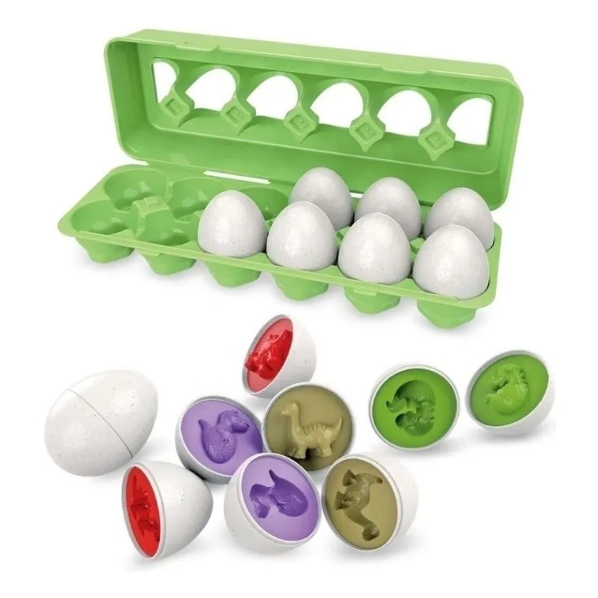 GIOIO - Juego Didáctico Niños Juguete Educativo Huevos De Colores Color Dinosaurio