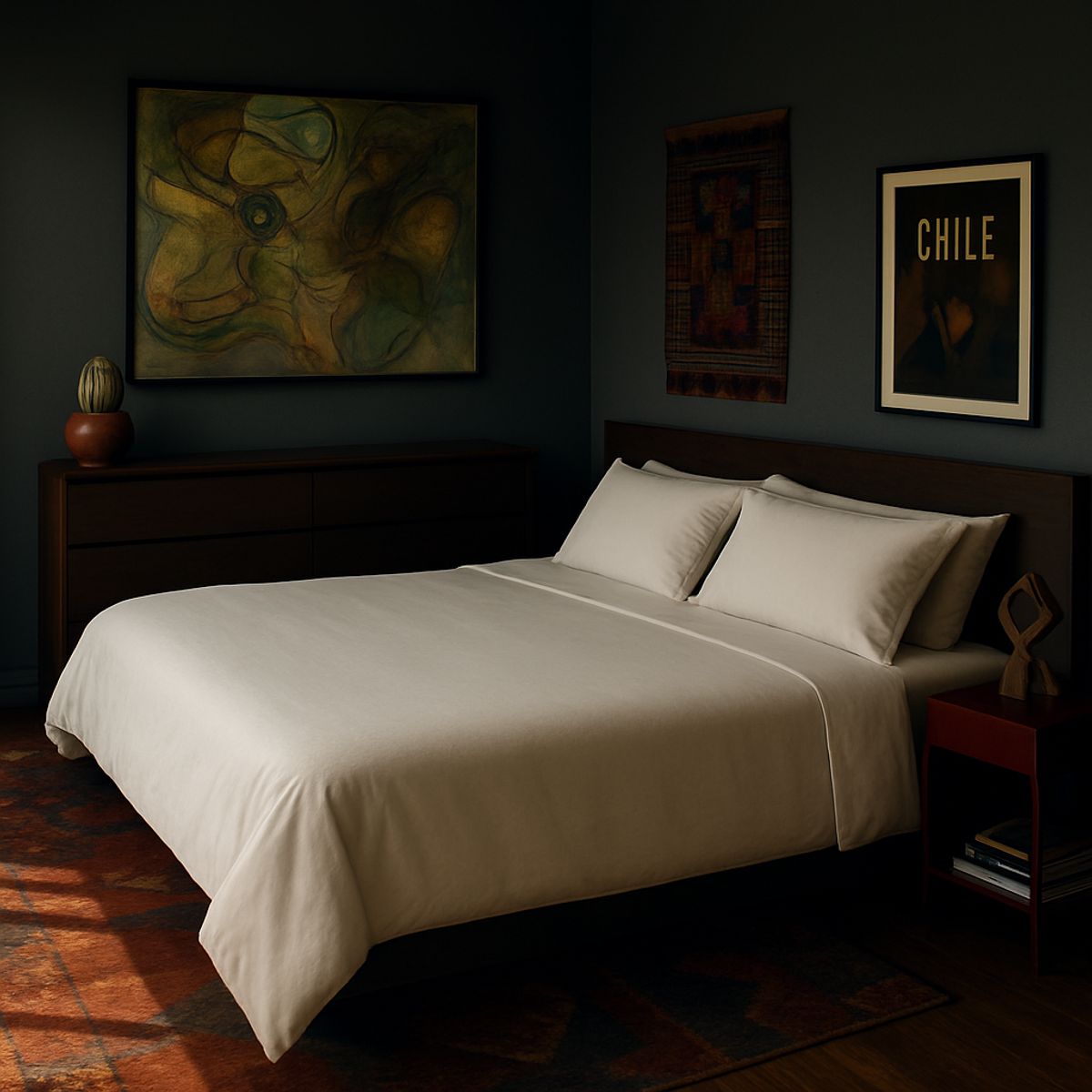 ARMONIA - Juego de sábanas Blanco Hu Super king 144 hilos