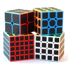 GIOIO - Cubo Rubik 2x2 3x3 4x4 5x5 Stickers Fibra Carbono Lubricado