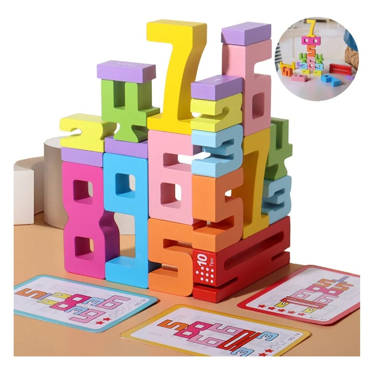 GIOIO - Juguete Didáctico Montessori De Números Y Letras De Madera