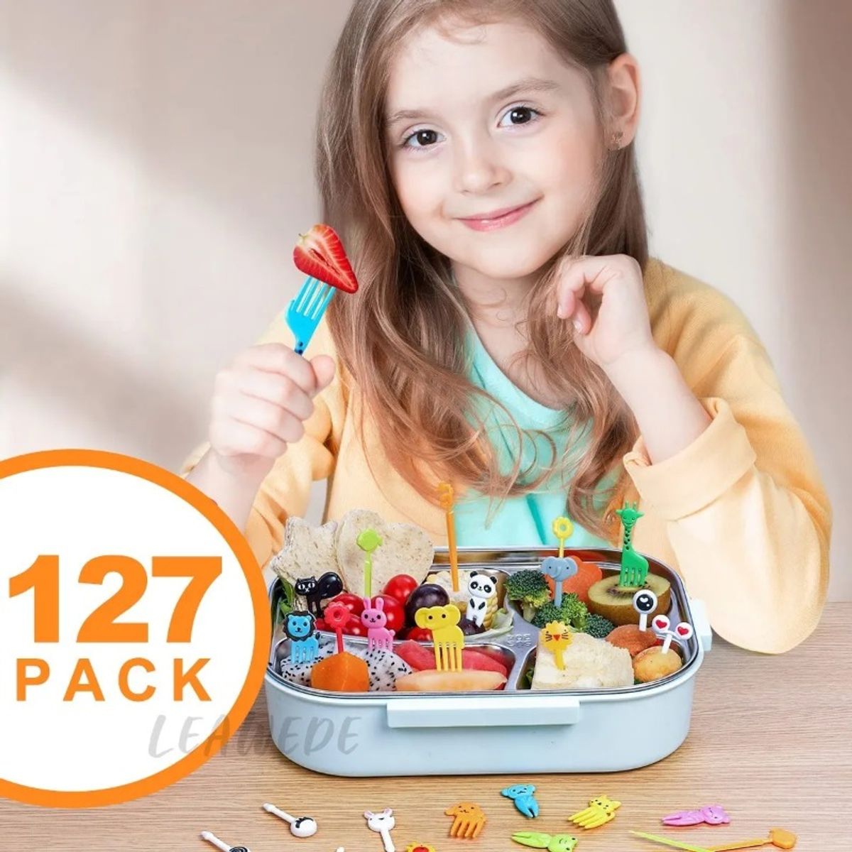GIOIO - 127 Mini Palillos Animales Para Fruta Lunch Niños Y Cupcakes