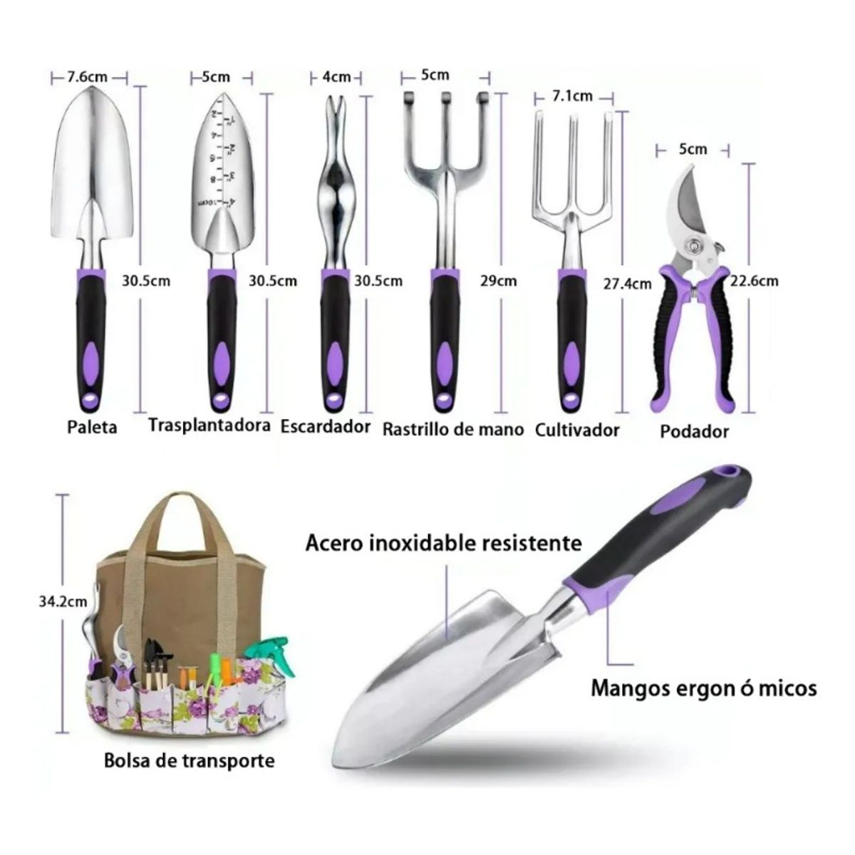 GIOIO - Juego De Herramientas Jardinería Antióxido Plantación 83pcs