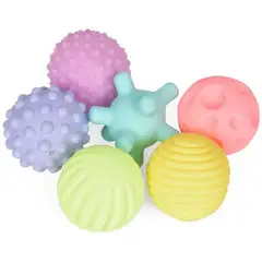 GIOIO - Set 6 Pelotas Sensoriales Didácticas Para Bebé Con Texturas
