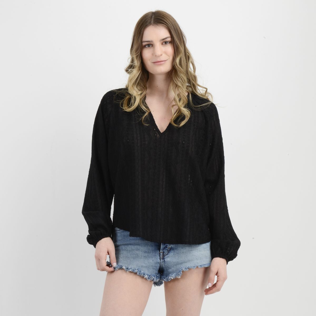 O'NEILL - BLUSA MANGA LARGA BELLE NEGRO