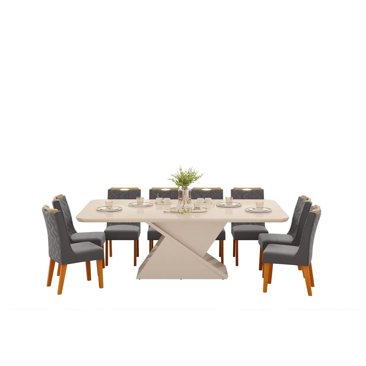 DI PORETTI - Juego de Comedor Berlin 8S