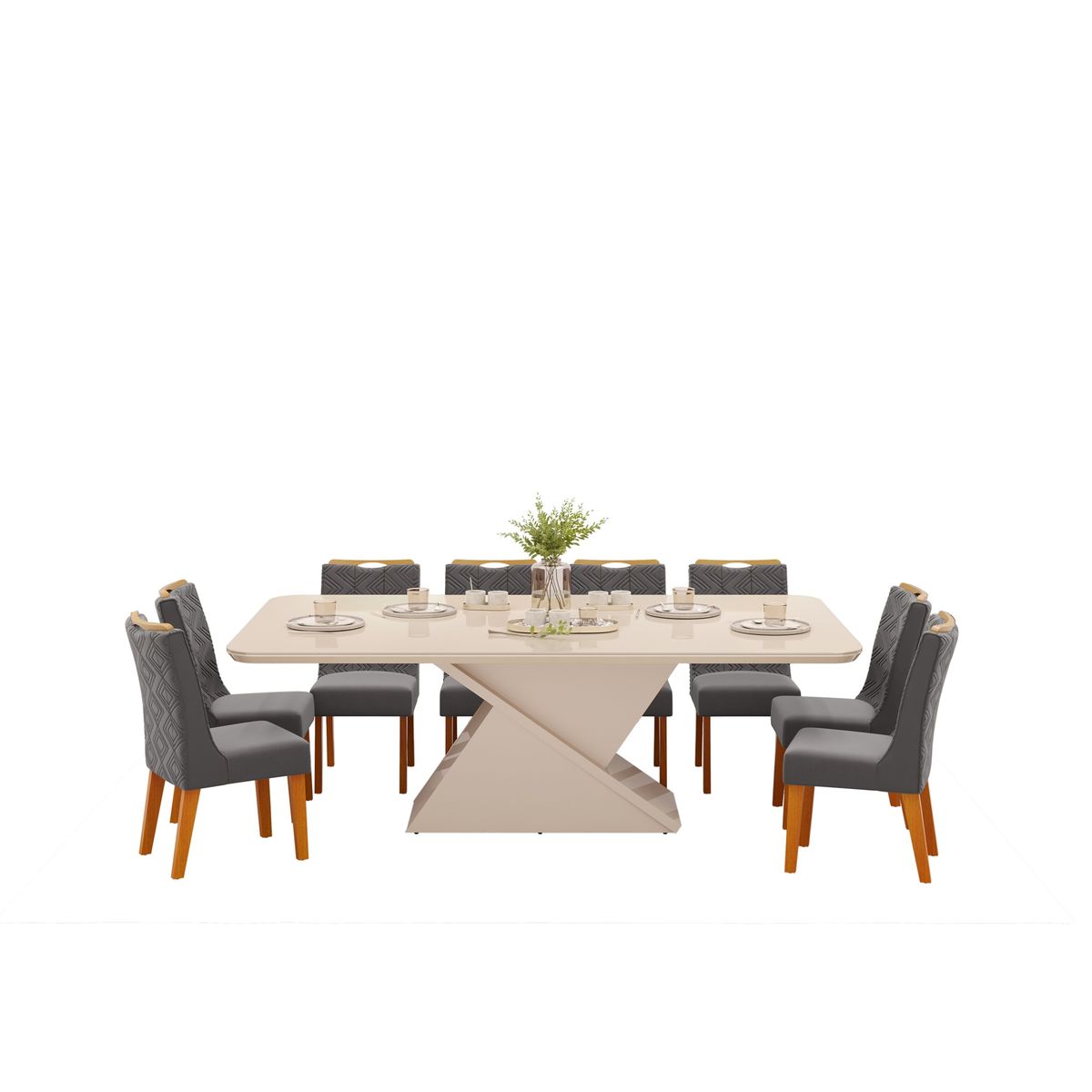 DI PORETTI - Juego de Comedor Berlin 8S