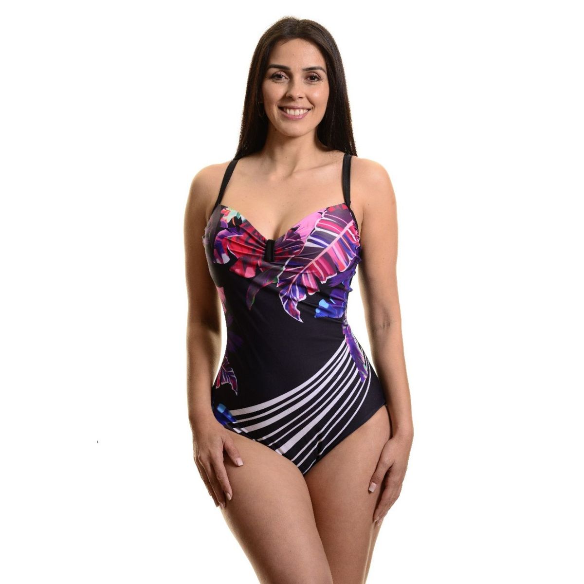LIKE SHOP - Traje De Baño Entero Mujer Estampado Una Pieza Diseño Hojas 8332