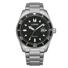 CITIZEN - RELOJ AW1760-81E ECO-DRIVE PLATEADO DIAL NEGRO HOMBRE