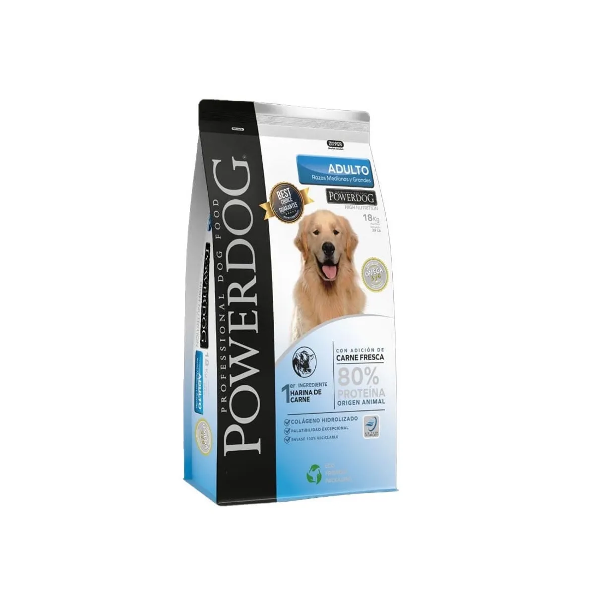 POWER DOG - Powerdog Adulto Razas Medianas y Grandes 18 Kg