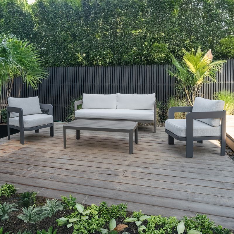 DECO EXTERIOR - Juego Living de Terraza Galdana 4 piezas - Charcoal Grey