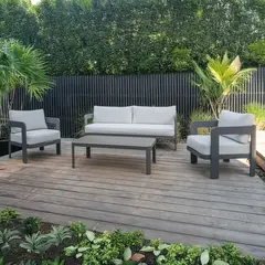 DECO EXTERIOR - Juego Living de Terraza Galdana 4 piezas - Charcoal Grey