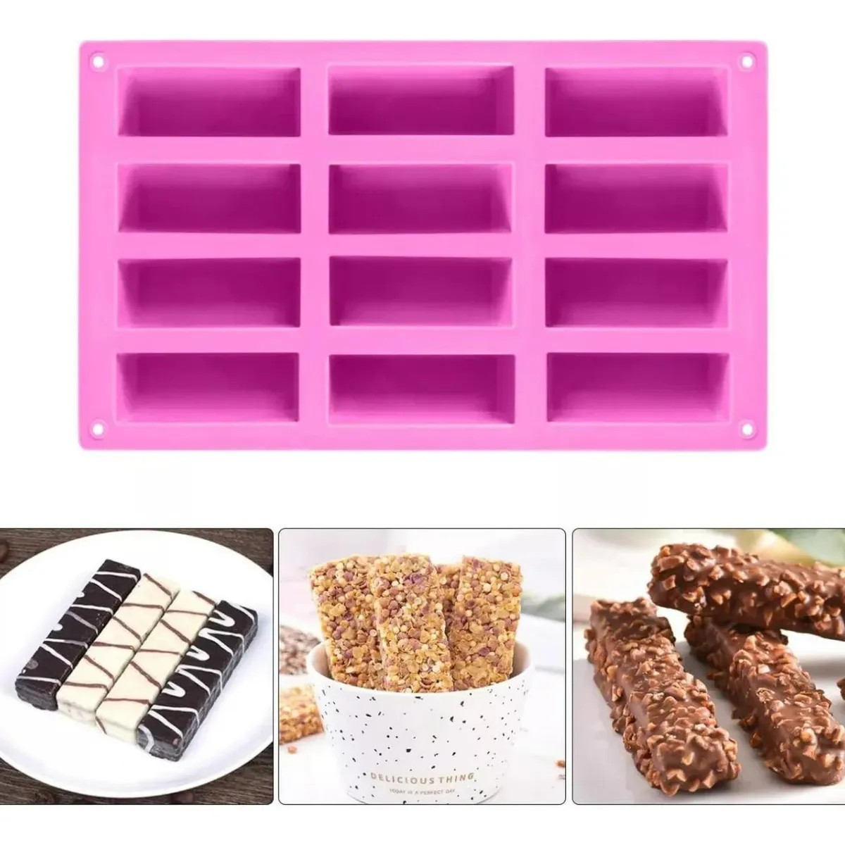 PASTELERIUSCL - Moldes Silicona Barra Cereal Chocolate Molde Silicona Barra Chocolates En Barras Barras Tipo Cereal