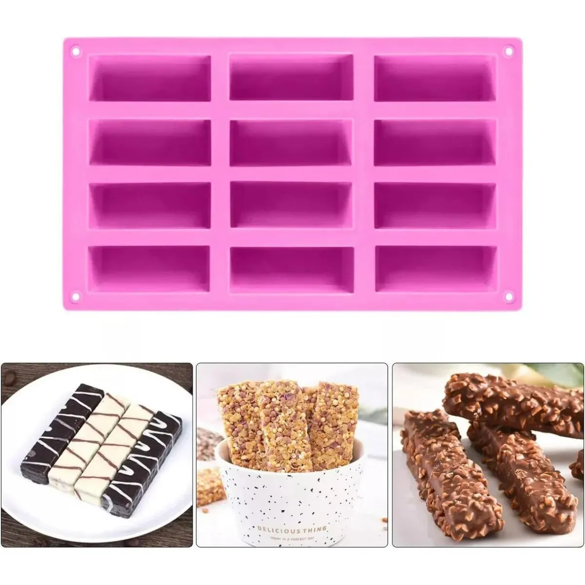 PASTELERIUSCL - Moldes Silicona Barra Cereal Chocolate Molde Silicona Barra Chocolates En Barras Barras Tipo Cereal