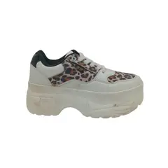 HERIEL - Zapatilla Blanca Print Plataforma Mujer