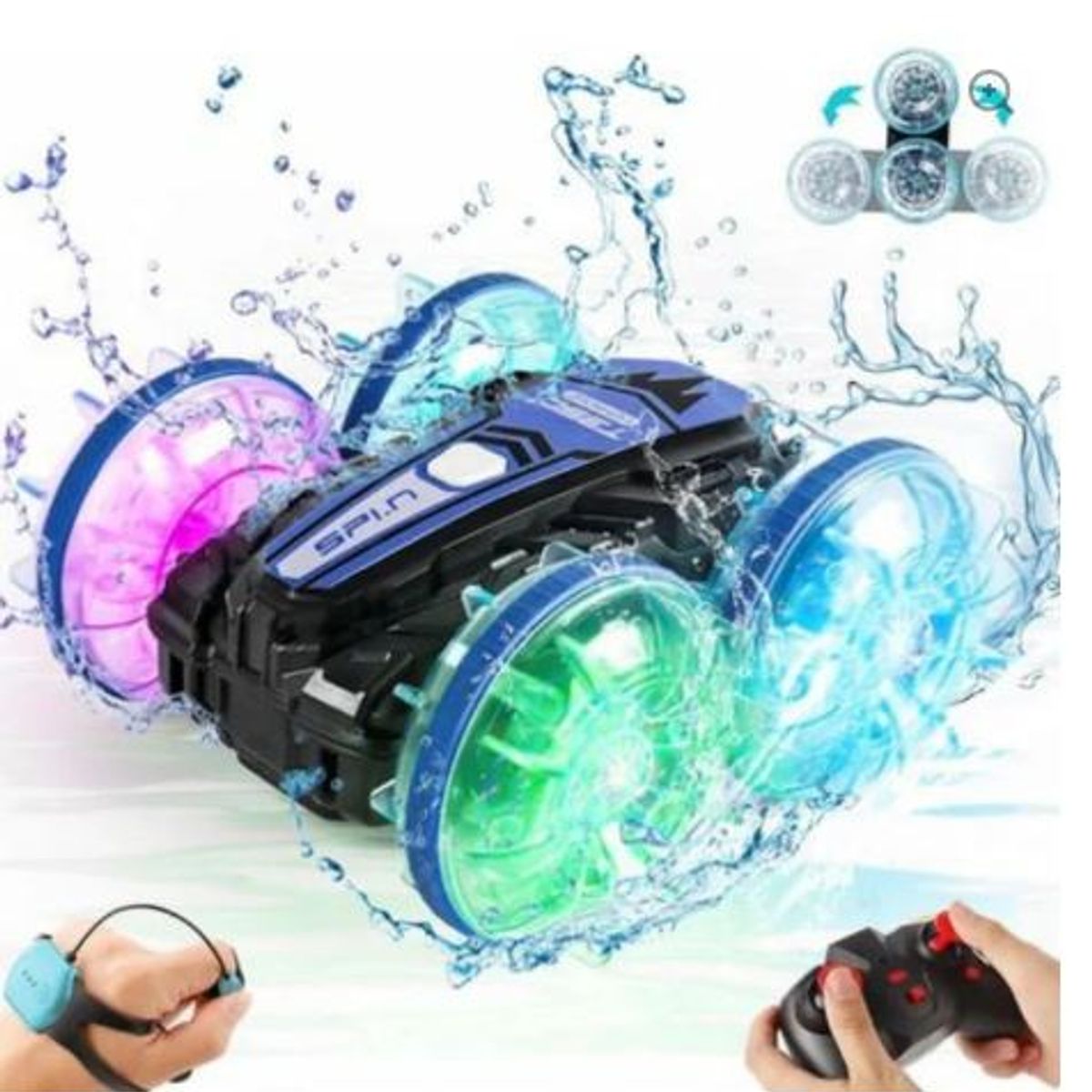 GENERICO - Auto RC Anfibio 2 en 1 con Control de Gestos y Luces LED