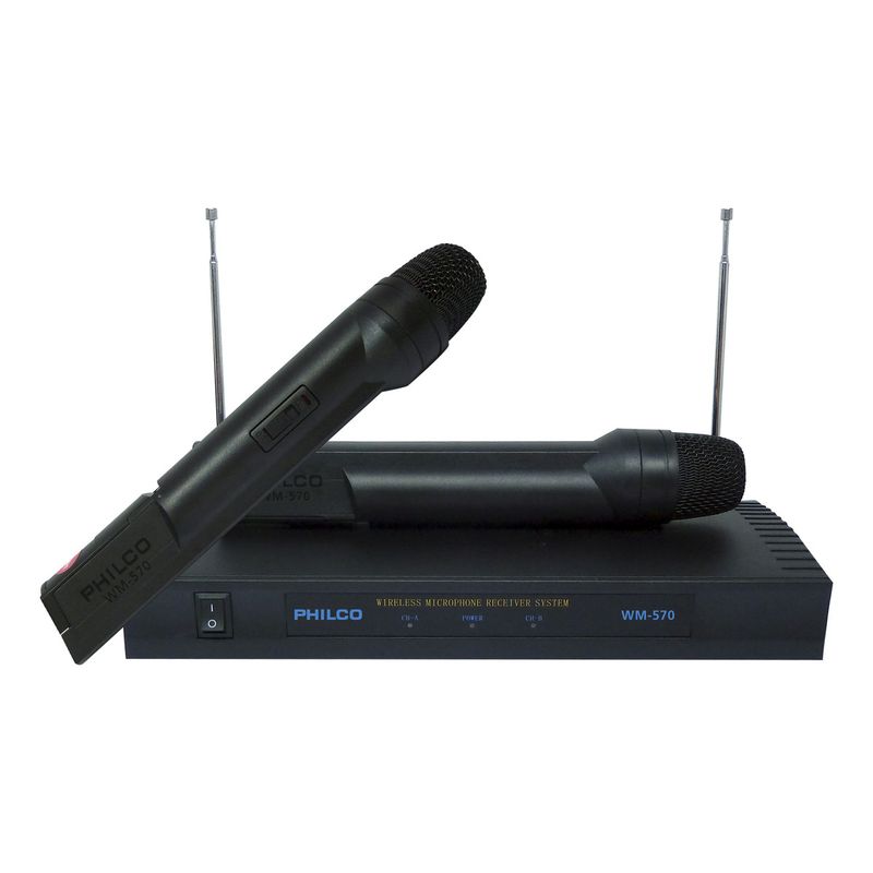 PHILCO - Kit 2 Micrófonos Inalámbricos Vhf/fm Wm570, Philco