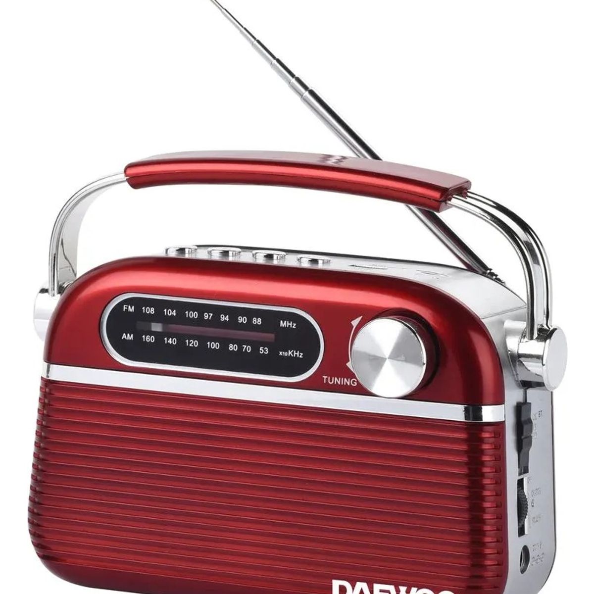 DAEWOO - Radio Portátil Bt 2banda Am/fm Usb Rojo Daewoo Di-rh221rd