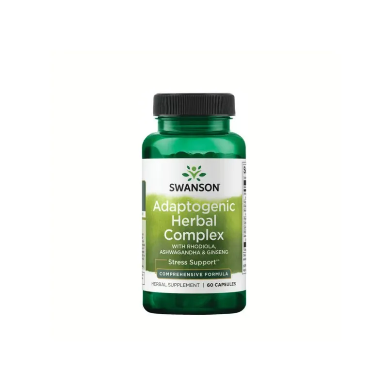 SWANSON - Swanson Adaptogenic Herbal Complex with Rodhiola Ashwagandha & Ginseng - 60 Cápsulas