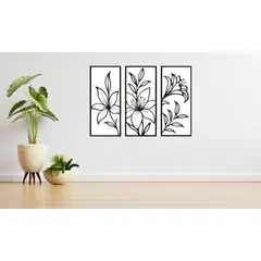 LOS REGALONES - Cuadro decorativo flores 50x30 pack de 3