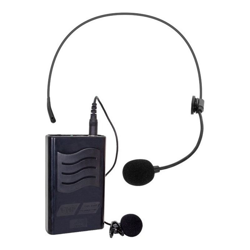 PHILCO - Micrófono Inalámbrico Vhf, 2 En 1 Cintillo/solapa, Philco Color Negro