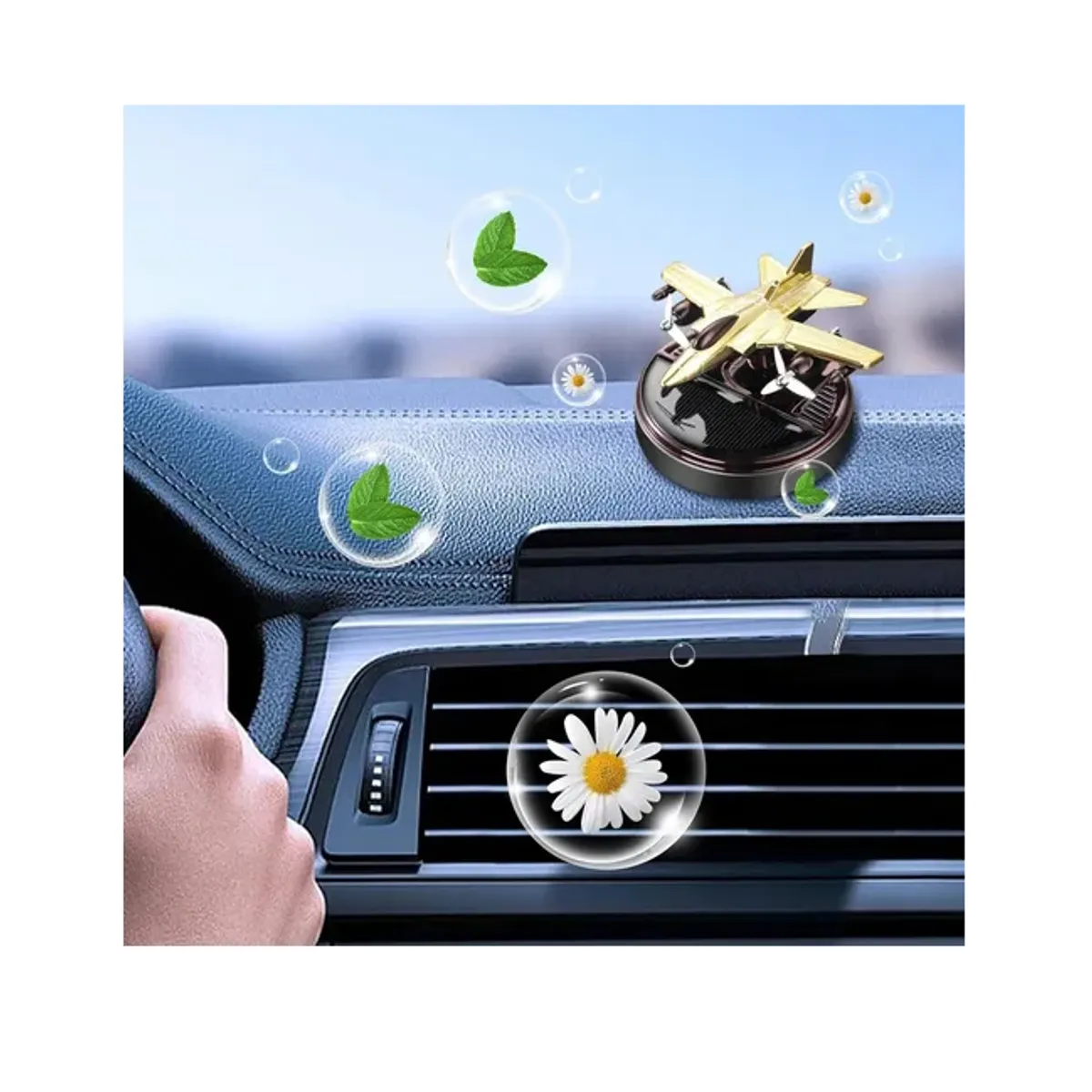 GENERICO - Ambientador Solar De Coche Difusor Aromaterapia Diseño Avión