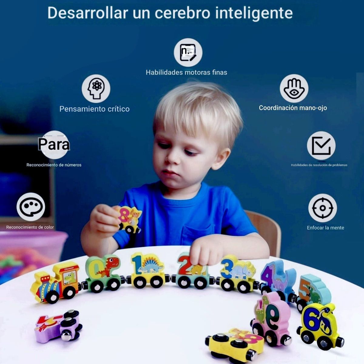 GENERICO - Juego Educativo De Aprendizaje Tren Imantada Dinosaurios
